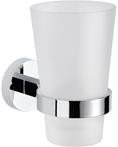 nwb Glashalter mit satinierten Glas, Ø 78mm, chrom