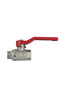 AquaCraft brass ball valve 1001000139 with lever handle (round) red, AGxIG1&quot;, DIN 50930-6
