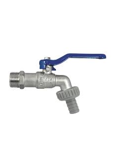 AquaCraft Kugelauslaufventil 3/4 Zoll AG 1001000129 Hebelgriff blau, Metallhülle, messing