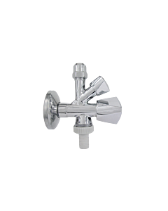 AquaCraft combination angle valve YRBA61001000121 with plastic spout &amp; rosette, 2000 /2&quot;, self-sealing, chrome-plated