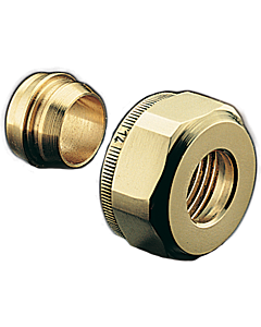 Oventrop Ofix CEP raccord à compression 1016864 16 mm, double, laiton nickelé, pour tubes en cuivre