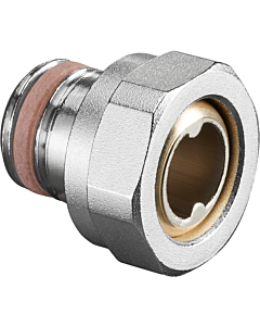 Oventrop screw connection 1019362 DN 15, G 3/4 collar 2000 / 2 male 2000 , self-sealing, nickel-plated brass