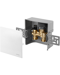 Oventrop température de retour Unibox 1022731 blanc , avec vanne et blanc température de retour