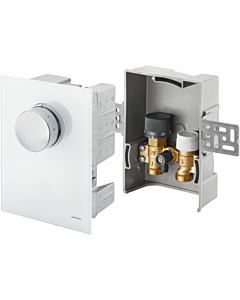 Oventrop Unibox return temperature control 1022770 real glass, white, with valve, thermostat and return temperature limiter