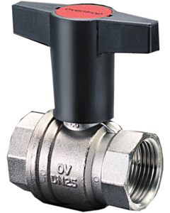 Oventrop Kugelhahn Optibal Knebelgriff 1077108 DN25, 1" Innengewinde, PN16, Messing