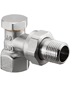 Oventrop Combi 2 Bathroom Radiators screw connection 1091061 DN 10, corner, nickel-plated brass