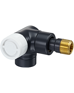 Oventrop series E thermostatic valve 1163432 angled corner, left, stepless presetting, DN 15, brass, anthracite