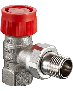 Oventrop series AF thermostatic valve 1180606 DN 20, corner, fine presetting, gunmetal / brass, nickel-plated