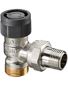 série Oventrop vanne thermostatique A 1181097 DN 15, G 3/4 AGxR 2000 / 2, d&#39;angle, laiton nickelé
