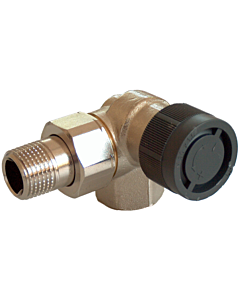 Oventrop Baureihe A Thermostatventil 1181393 Messing vernickelt, DN 15, Winkeleck, rechts