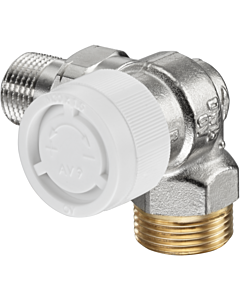 Oventrop Série AV 9 vanne thermostatique 1183447 G 3/4 AGxR 2000 / 2, angle / angle, droite, laiton nickelé