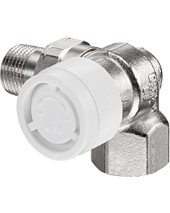 Oventrop series AV 9 thermostatic valve 1183471 DN 10, angle / corner, right, nickel-plated brass