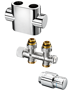 Oventrop jeu de connexions 3 1184283 Multiblock T/Uni SH, droit, chromé