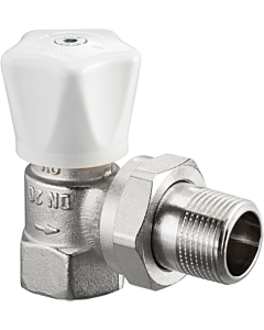 Oventrop HRV series manual regulating valve 1194503 3/8 &quot;, corner, shortened, nickel-plated brass