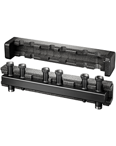 Oventrop distributor bar 1351674 DN 32, steel, with insulation and wall bracket, for 4 heating circuits
