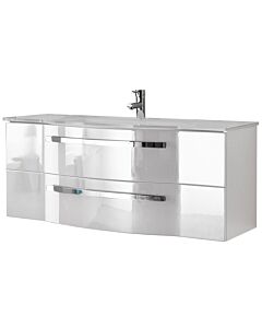 Pelipal Series 4005 washbasin set 9.921.200.011 Polar white high gloss lacquer/ Weiß Hochglanz Select , chrome handles, 2 drawers, 115 x 48.2 x 48, 2000 cm