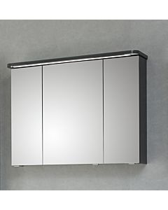Pelipal Serie 4005 Spiegelschrank 992.829.003 LED-Kranzbeleuchtung, 90x72,2x17 cm, Quarzgrau Hochglanz, chrom