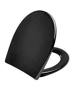 Pressalit WC seat 758001-D05999 black, universal hinge D05, stainless steel, lift-off, with cover, soft-close