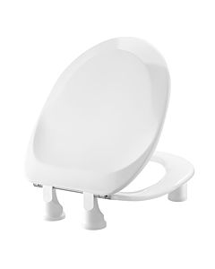 Pressalit WC seat 896011-DC9999 white polygiene, with cover, standard, hinge DC9, stainless steel, 50 mm raised