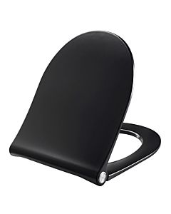 Pressalit WC siège 934001-BL6999 noir, charnière d&#39; Universal inclinable Universal BL6, acier inoxydable, amovible, avec couvercle, abaissement automatique