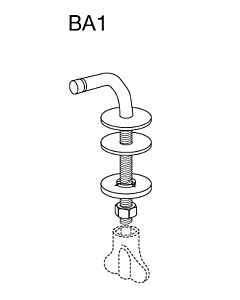 Pressalit BA1P999 stainless steel, for WC seat Objecta, assembly from below