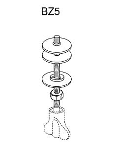 Pressalit BZ5999 stainless steel, for WC seat Calmo / T Soft , assembly from below
