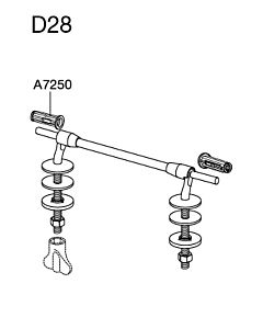 Pressalit Spezial hinge D28999 stainless steel, for WC seat Projecta D , fixed, mounting from below