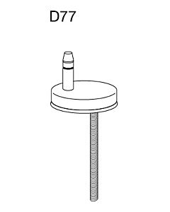 Pressalit Universal - Flex hinge D77999 stainless steel, for WC seat Pressalit 3, assembly from above