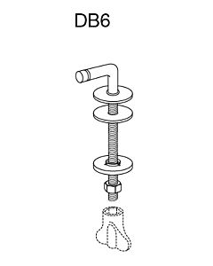 Pressalit DB6999 stainless steel, for WC seat Plan , assembly from below
