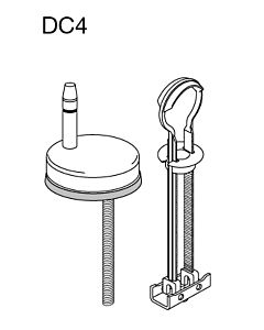 Pressalit Universal - charnière Flex en acier inoxydable DC4999, pour siège WC Tura, avec décollage, montage par le haut