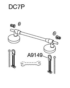 Pressalit Spezial hinge DC7P999 stainless steel, for WC seat Projecta D , universal , assembly from above