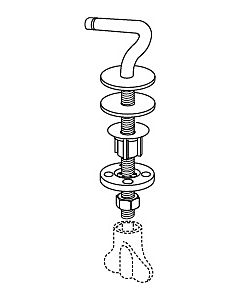 Pressalit DF7999 stainless steel, for WC seat Objecta D Pro , assembly from below