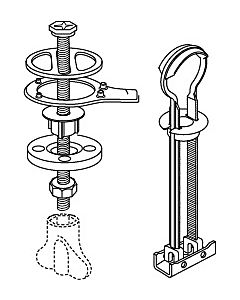 Pressalit combination hinge DG4925 universal , assembly from above and below