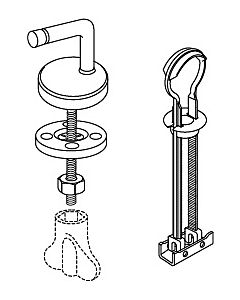 Pressalit combination hinge DH4999 stainless steel, univertical, assembly from below and above
