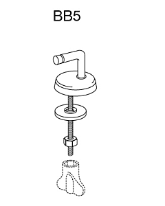 charnière universelle Pressalit BB5P999 acier inoxydable, pour siège WC Pinocchio , installation par le bas