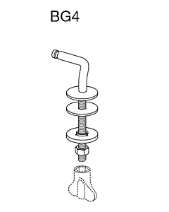 Pressalit BG4P999 stainless steel, for WC seat Pressalit 1000, assembly from below
