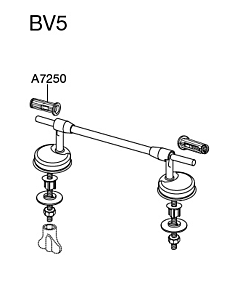 Pressalit Universal special hinge BV5999 stainless steel, for WC seat 2000 / Projecta, assembly from below
