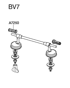 Pressalit Universal-Spezialscharnier BV7999 Edelstahl, für WC-Sitz Pressalit 2000, Montage von unten, mit Deckel