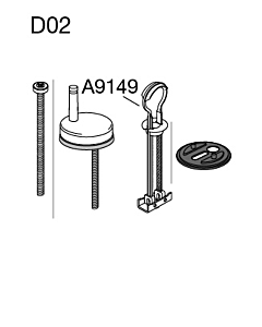 Pressalit Universal Pressalit Universal hinge D02999 stainless steel, for WC seat Calmo / Delight / T Soft D, assembly from above