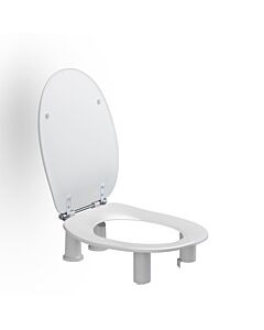Pressalit Dania WC-Sitz R34000 mit Deckel, erhöht 100mm, mit Spritzblende, weiß