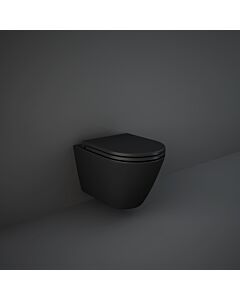 RAK Feeling WC Set mit WC-Sitz spülrandlos, schwarz matt