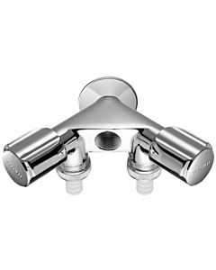 Schell Nebenanschluss Doppelventil 033680699 Innengewinde 1/2", chrom, mit Schlauchanschluss