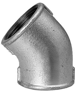 Hermann Schmidt Temperguss Winkel DN 40, 1 1/2" Innengewinde, verzinkt