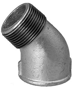 Hermann Schmidt Temperguss Winkel DN 25, 1", 45Grad Innengewinde/Aussengewinde, verzinkt