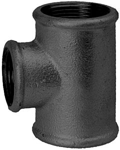 Hermann Schmidt Temperguss 130 T-piece 14130221 DN 32 x 25, 2000 2000 /4&quot; x 2000 &quot;, reduced, IG/IG/IG, black