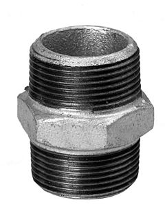 Hermann Schmidt Temperguss 280 double nipple 13280032 DN 32, 2000 2000 /4&quot;, AG/AG, galvanised