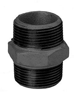 Hermann Schmidt Temperguss 280 double nipple 14280040 DN 40, 2000 2000 /2&quot;, AG/AG, black