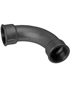 Hermann Schmidt Temperguss Bogen DN 15, 1/2", 90Grad Innengewinde, lang, schwarz