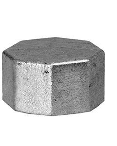 Hermann Schmidt Temperguss 300 Kappe 13300015 DN 15, 1/2", kantig, verzinkt