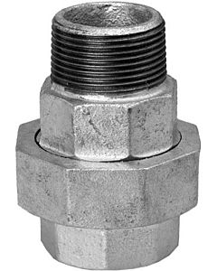 Hermann Schmidt Temperguss 331 Verschraubung 13331040 DN 40, 1 1/2", flach dichtend, IG/AG, verzinkt